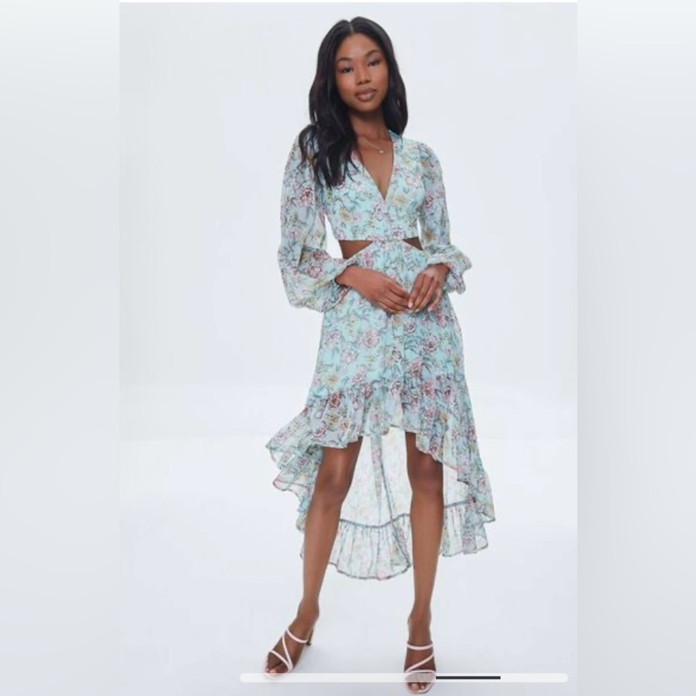 Forever 21 Floral Print High-Low Dress, new without tags, sz. Medium